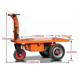 Site hand overturning construction site push ash cart electric transport construction site battery power electric trolley