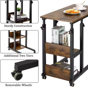 Table d'ordinateur <span class=keywords><strong>portable</strong></span> multifonctionnelle en bois, pliable, étagère <span class=keywords><strong>pour</strong></span> chevet, salon, canapé et <span class=keywords><strong>lit</strong></span>. - Product Image 2