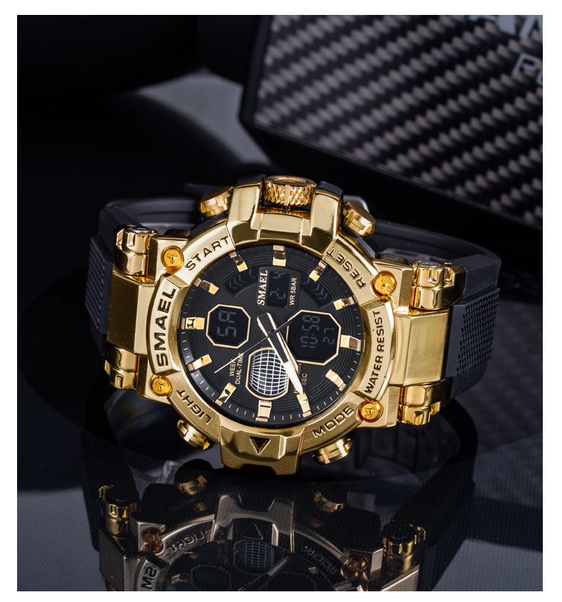 Watches men original brand SMAEL 8027 luxury mens watches quartz digital plastic men's sport watch