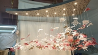 Lustre en cristal moderne sur mesure de luxe, lampe suspendue en verre en forme de feuille d'érable pour chambre à coucher, hôtels
