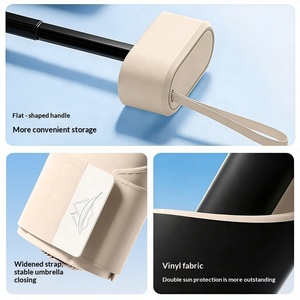 Paraguas de <span class=keywords><strong>Sol</strong></span> Mini Ultra Delgado de 6 Pliegues, Novedad 2026, Parasol UV Portátil con Correa de Cuero Ancha, Paraguas de Regalo para Venta al por Mayor - Product Image 5