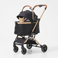 Poussette pliable pour animaux de compagnie, légère, réglable, lavable et confortable, à 4 roues, pour chiens et chats