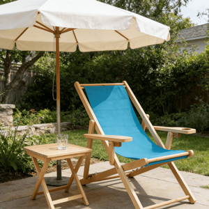 Fauteuil de <span class=keywords><strong>terrasse</strong></span> confortable avec porte-gobelet, dossier réglable, en <span class=keywords><strong>bois</strong></span> de hêtre, pour les vacances à la plage, les loisirs, vente directe du fabricant - Product Image 4