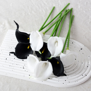 Fleur Artificielle Calla Lilies Orange Jaune en PU à Tige Unique pour Décoration de Mariage et Accessoires Hôteliers - Product Image 4