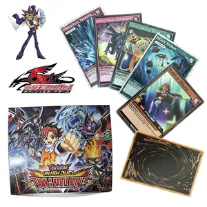 DIY 144 cartes neuves <span class=keywords><strong>Yu</strong></span>-<span class=keywords><strong>Gi</strong></span>-<span class=keywords><strong>Oh</strong></span>! Rush Duel, collection classique de cartes de duel, yeux rouges et bleus, Yugioh, holographique brillant, cuir véritable - Product Image 1