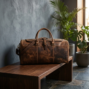 Ready Ship Natural Cow Genuine Leather Biker Shoulder Handbag Handmade India Zipper Light <b>Weight</b> Large Capacity Portable - Product Image 2