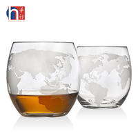 Ensemble de verres à whisky en verre à vin Offre Spéciale, carafe à whisky Globe avec 2 verres à whisky pour cadeau