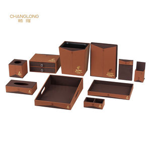 Juego de Accesorios de Almacenamiento de Cuero para Habitación de Hotel, Artículos de Lujo y Conveniencia, Suministros Personalizados para Hoteles - Product Image 1