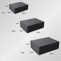 Vente en gros d'emballage cadeau pliable de luxe blanc en vrac Boîte en papier noir à rabat profond A4 avec couvercle magnétique