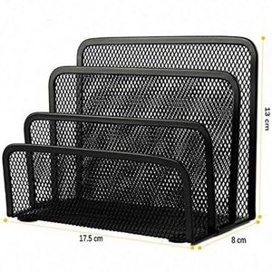 Office Storage Stationery Morden Metal Multifunction Desktop Paper <b>File</b> <b>Organizer</b> Mesh Desk <b>Organizer</b> Document Letter Holder - Product Image 4
