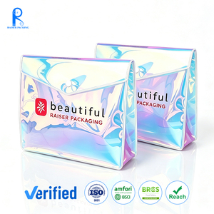 Pochette cosmétique holographique en PVC transparent sur mesure, fabriquée en usine OEM, sac de toilette imperméable, sac de maquillage de voyage professionnel de luxe - Product Image 1