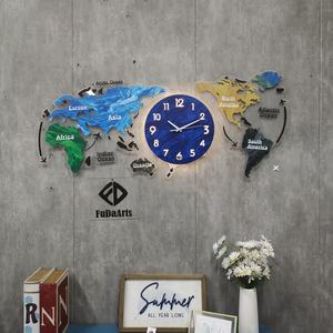 120 x 55 CM avec Veilleuse LED Grandes Horloges Murales Personnalisables, Ajoutez le <span class=keywords><strong>Nom</strong></span> de Votre Pays sur la <span class=keywords><strong>Carte</strong></span> du <span class=keywords><strong>Monde</strong></span>, Décor Dropshipping DDP - Product Image 5
