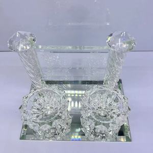 <span class=keywords><strong>Candelabro</strong></span> de estilo srael para decoración del hogar, portavelas de cristal de dos cabezas, diseño personalizado - Product Image 4