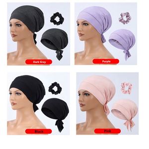 Bonnet en satin pour femme, sous-hijab islamique, avec fermeture élastique, bord souple, chouchou, cadeau promotionnel - Product Image 1