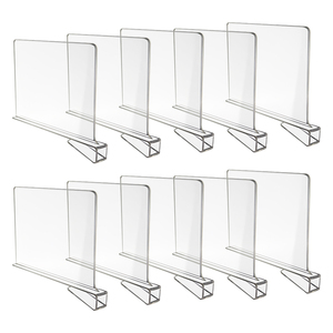 10-pcs Acrylic trong suốt Kệ Brochure chủ móc tủ quần áo kệ và tủ quần áo separator cho gỗ nhựa ngăn tủ - Product Image 1