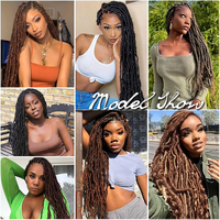 Grossiste Cheveux Synthétiques Crochet Tresses Déesse Faux Locs 28 30 36 Pouces Mèches Torsadées et Tressées Trame Simple Tresses Africaines