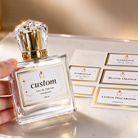 Étiquettes personnalisées de luxe en feuille d'or pour flacons de parfum, autocollants en papier imperméables pour emballages de parfums et eaux de parfum