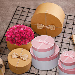 Cajas de Regalo redondas de cartón ecológico, Cajas de Regalo personalizadas con Logo de lujo, para guardar rosas, embalaje de flores a granel - Product Image 3