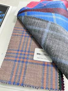 Tela de <span class=keywords><strong>Lana</strong></span> Peinada de Estilo Casual Italiano, 280 g/m², 80% <span class=keywords><strong>Lana</strong></span> Merino, 15% <span class=keywords><strong>Lino</strong></span>, 5% Seda, para Trajes Casuales de Verano - Product Image 2