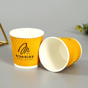 Vasos de Papel Corrugado de Doble Pared Ecológicos y Desechables, Materiales de Grado Alimenticio, Resistentes a Quemaduras, Personalizables, para Vino, Agua Mineral, Tequila - Product Image 4