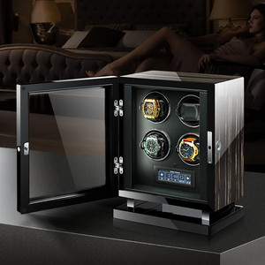 Boîte de rangement pour montres Embers Luxury Wood Grain Watch Winder avec 2, 4, 6, 9, 12 ou 24 emplacements pour Rolex, Vacheron Constantin, <span class=keywords><strong>Tissot</strong></span>, Patek Philippe - Product Image 2
