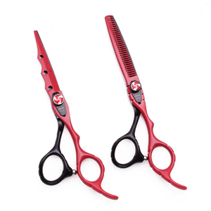 Set di Forbici per Capelli Personalizzate all'Ingrosso, Viola e Rosso, Forbici da Parrucchiere, Set di Forbici Sfoltenti per Barbieri e Saloni di Bellezza - Product Image 2