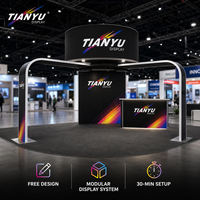 TIANYU Système d'affichage modulaire personnalisable en aluminium pour stand d'exposition, événements commerciaux, vente au détail et panneaux en tissu pop-up