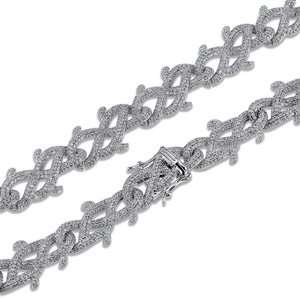 Gioielli in Ottone e Zirconia con Effetto Ghiaccio per <span class=keywords><strong>Uomo</strong></span>, Accessorio Trendy, Collana con Catena Intrecciata Stile Hip Hop Europeo e Americano - Product Image 4
