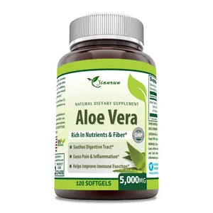 Aloe Vera 5000mg 120 Softgels Natural Dietary Supplement Non-GMO Gluten Free Aloe Vera Softgel Capsules