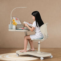 Ensemble de bureau et chaise d'étude mobiles réglables en hauteur pour enfants, table d'écriture en plastique, mobilier d'apprentissage pour la maison et l'école