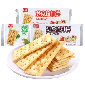 Wholesale snacks satisfying hunger salty crispy biscuits milk and salt combed biscuits Soda biscuits