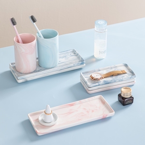 Custom Modern Marble Rectangle Bathroom Organizer <strong>Tray</strong> Decor Small Ring Perfume Trinket <strong>Vanity</strong> <strong>Tray</strong> Ceramic <strong>Tray</strong> - Product Image 6