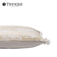Coussin décoratif Tiff Home style café, capitonné, beige, en velours jacquard coupé, pour canapé, salon, 45*45cm