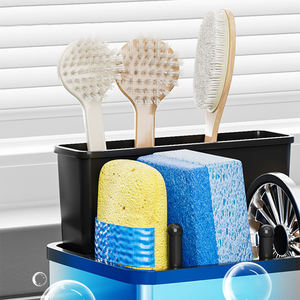 Organisateur d'évier en acier inoxydable, organisateur de cuisine avec porte-éponge, porte-torchon - Product Image 3