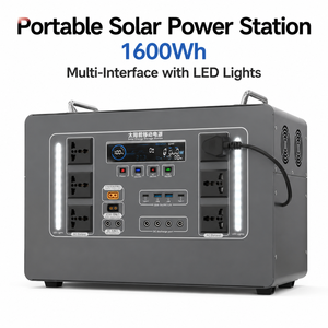 Estación de Energía <span class=keywords><strong>Solar</strong></span> Portátil de 1600 Wh y 500 W con 6 Tomas de Corriente Alterna, Luces LED y Salida Multi-Interfaz - Product Image 1