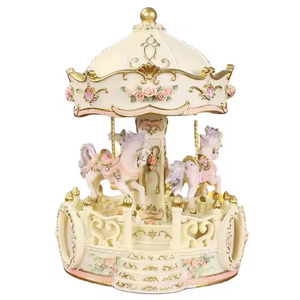 Levage Sky City Carrousel Résine Décoration Clockwork Enfants Jouet Articles Cadeaux Boîte À Musique Personnalisée <span class=keywords><strong>Chanson</strong></span> - Product Image 2