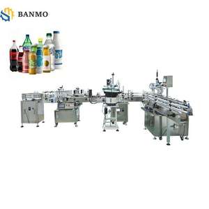 Línea de Producción Automática de Llenado de Líquidos con Sistema de Transporte y Función de Tapado para Envases de Plástico, Llenado por Pistón de Múltiples Cabezales - Product Image 1