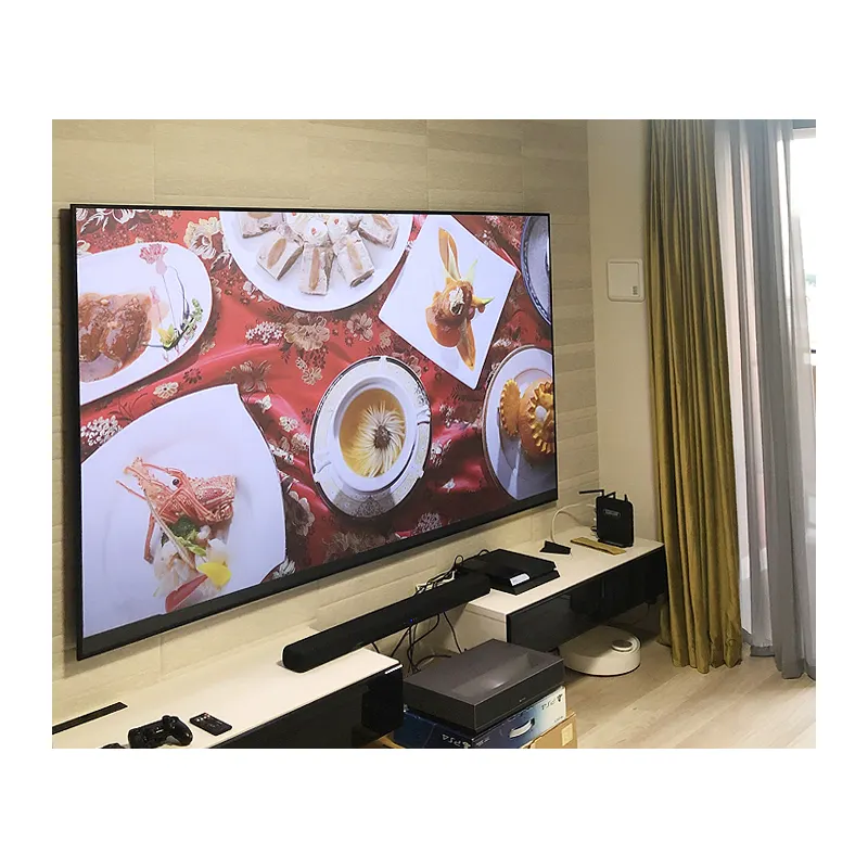 Projector 100 120 150 Inch Fixed Frame Projector Screen 4K HD ALR Long Short Throw Projection Screen For Home Theater