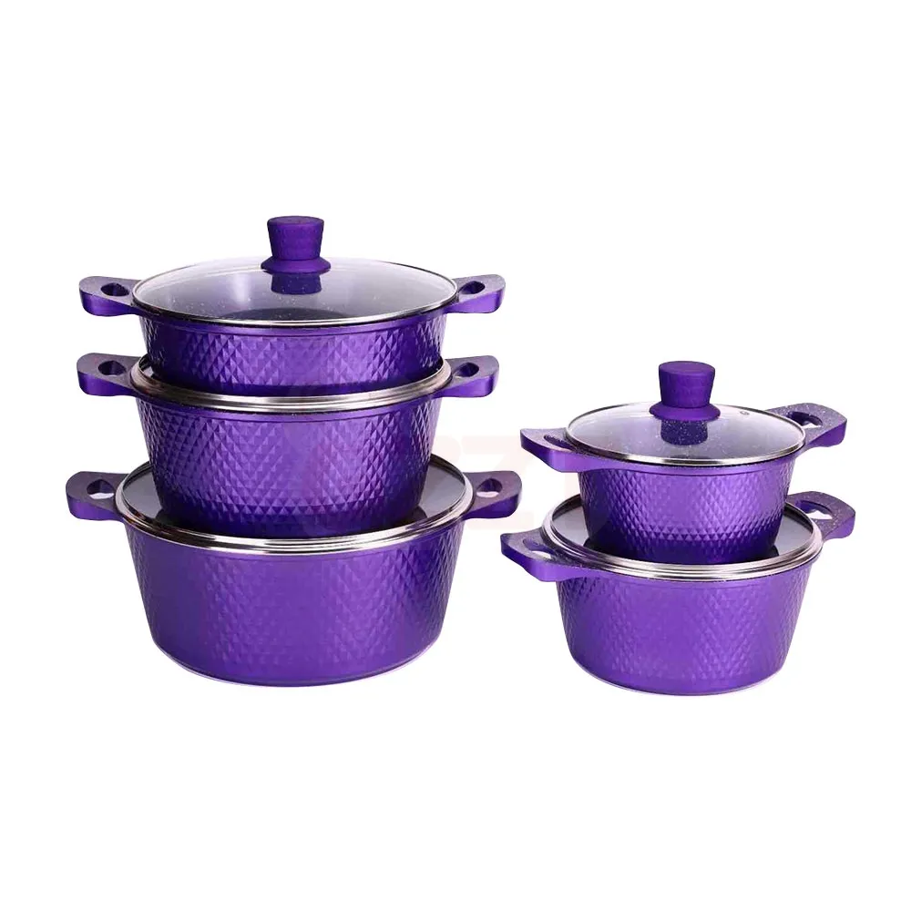 Kitchen Kit Japanese Milk Wok New Model 10 Pcs Factory Direct Multi-Function Aluminum Alloy Non Stick Colorful Cookware Set