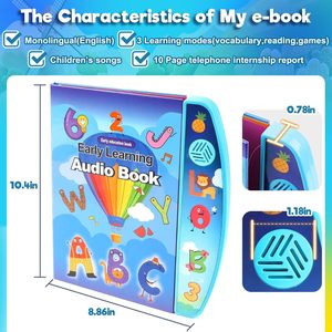 Libro ocupado de aprendizaje sensorial parlante interactivo para niños ABC y números, regalo educativo de cumpleaños, libro de Audio, Aprendizaje Temprano - Product Image 2