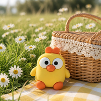 Breloques de chaussures en PVC souple personnalisées, série dessin animé Petits Poulets, avec fleurs à bouton, détachables, pour trous de chaussures, pour enfants et adultes