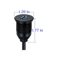 Panel Konektor Usb 2.0 3.0 Konektor IP67 Perempuan Dudukan Panel USB Mikro Ke Kabel Usb Mikro Pria