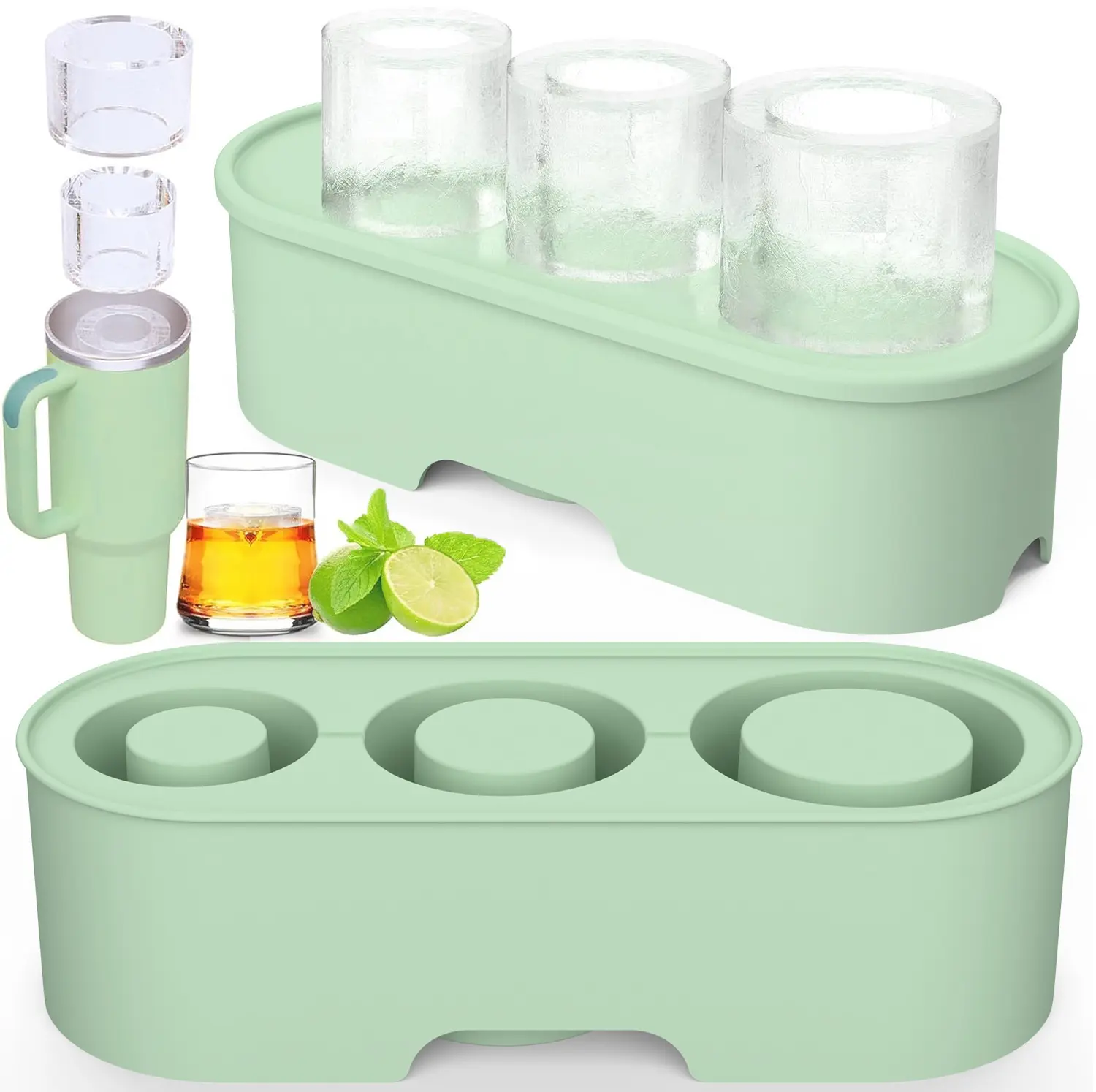 Manufacturer wholesale 30oz 40oz Water cup Silicone Ice Cube Molds Tray For ice cube tray for 40oz tumbler With Lid
