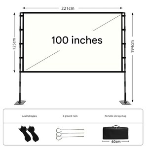 Pantalla de Proyección Portátil Plegable Rápida para Exteriores de 84, 100 y 120 Pulgadas, Formato 16:9, con Bolsa de Transporte, para Jardín - Product Image 2