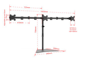 Dudukan Meja Fleksibel Universal dari Baja untuk TV atau Monitor 30 Inci, Hemat Ruang yang Stabil dengan Kemiringan Lebar 45 Derajat, VESA 100x100 - Product Image 2