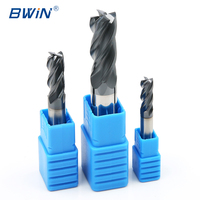 BWIN Fraise à queue carrée monobloc en carbure de tungstène cémenté, indexable, à 4 dents, pour matériaux HRC45 HRC55 HRC65