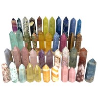 Vente en gros d'usine, point de cristal, labradorite spirituelle, fluorite, quartz rose, pierres de guérison, améthyste, tour de cristal mélangé pour la décoration