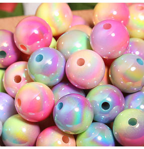 ลูกปัดอะคริลิครูตรงหลายสีเคลือบ UV 16มม. สำหรับอุปกรณ์เสริมพวงกุญแจโทรศัพท์มือถือทำมือแบบ DIY - Product Image 5