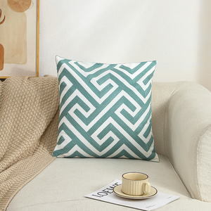 Bán Buôn Hiện Đại Đơn Giản Trở Lại Kiểm Tra Thêu Gối Bìa Đệm Trang Trí Ném Bông Lông Ren Đệm - Product Image 4