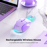 Meetion BTM001 Mouse game nirkabel, Mouse game Backlit LED ergonomis Bluetooth 2.4g dapat diisi ulang